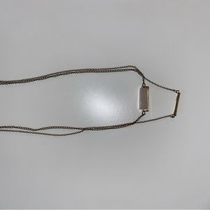 Necklace with double chain and crystal pendant